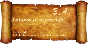 Balatonyi Afrodité névjegykártya